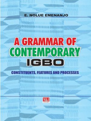 cover image of A Grammar of Contemporary Igbo